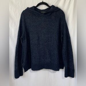 Merino Wool / Alpaca Blend - Banana Republic Navy Pullover Hoodie Sweater XL